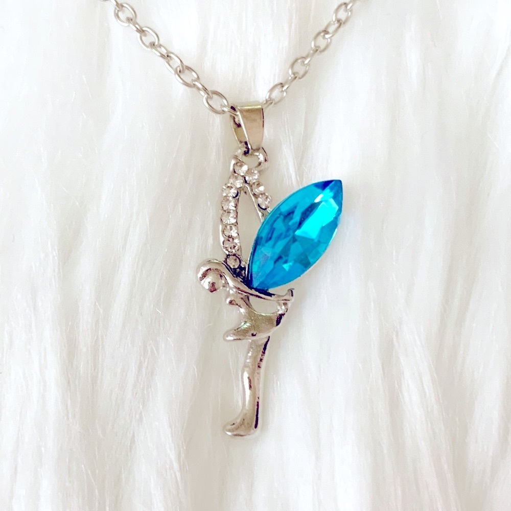 Silver Fairy Blue Gemstone Necklace